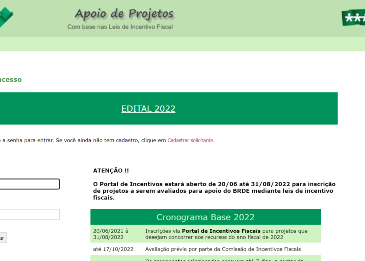 Inscrições do BRDE para o processo seletivo de projetos das Leis de Incentivos Fiscais terminam no dia 31 de agosto