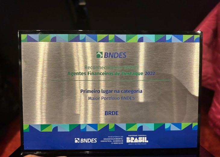 BRDE é premiado como maior operador das linhas de crédito do BNDES