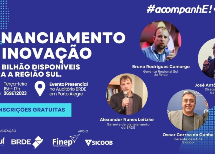 Oportunidades de financiamento para inovação é tema de evento no BRDE